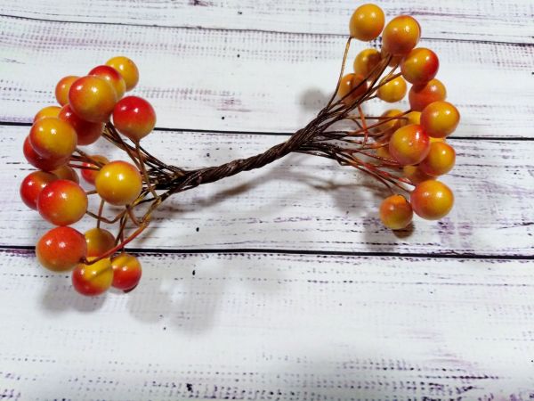 Калина Лакова 12 мм Жовтогаряча 40 ягід