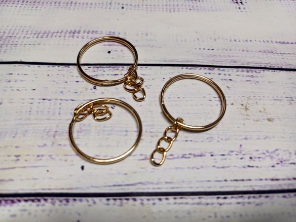 Металеве кільце для брелоків 25 мм Золото 1 шт