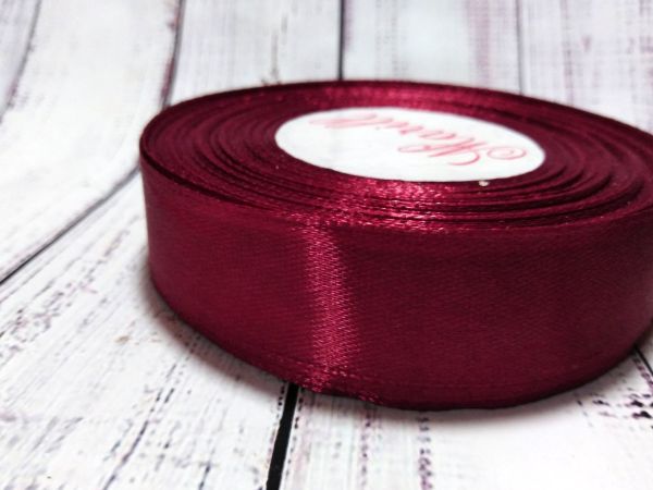 Стрічка атласна. 2 см. №86 Бордова