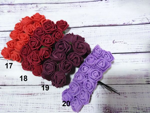 Роза латексная 2 см. 12 шт. Фиолетовый №20