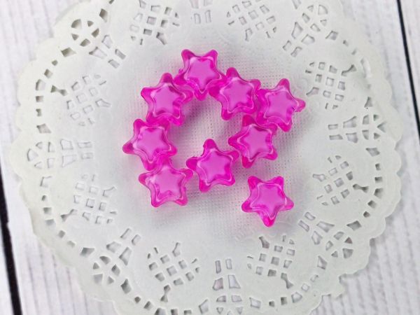 Намистина зірочка 11 мм Малинова 10 шт